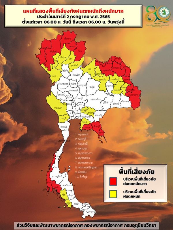 สภาพอากาศ ใครอยู่ 17 จว.นี้เช็กด่วนรับมือฝนตกหนักมากเสี่ยงภัยระดับสีแดง